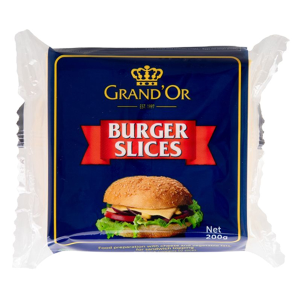 1299036 " Grand'Or Hamburgerkaas (Cheddar smeltkaas)  200 gr "