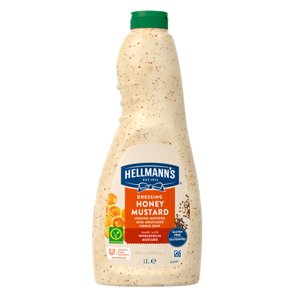 5028045 " Hellmann's Dressing Honing Mosterd  1 lt "