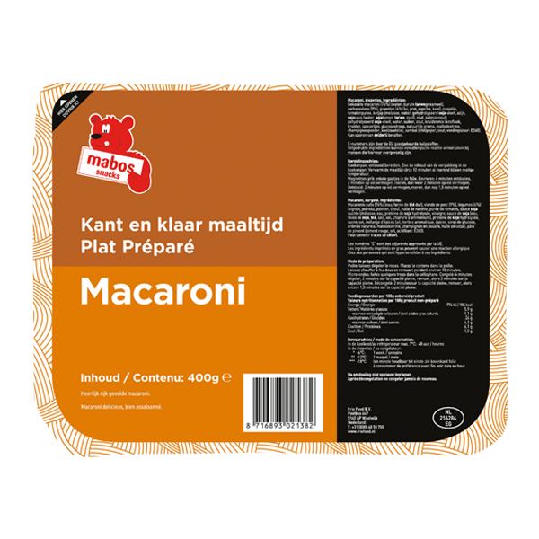 5612254  Mabos Macaroni Kant & Klaar  10x400 gr